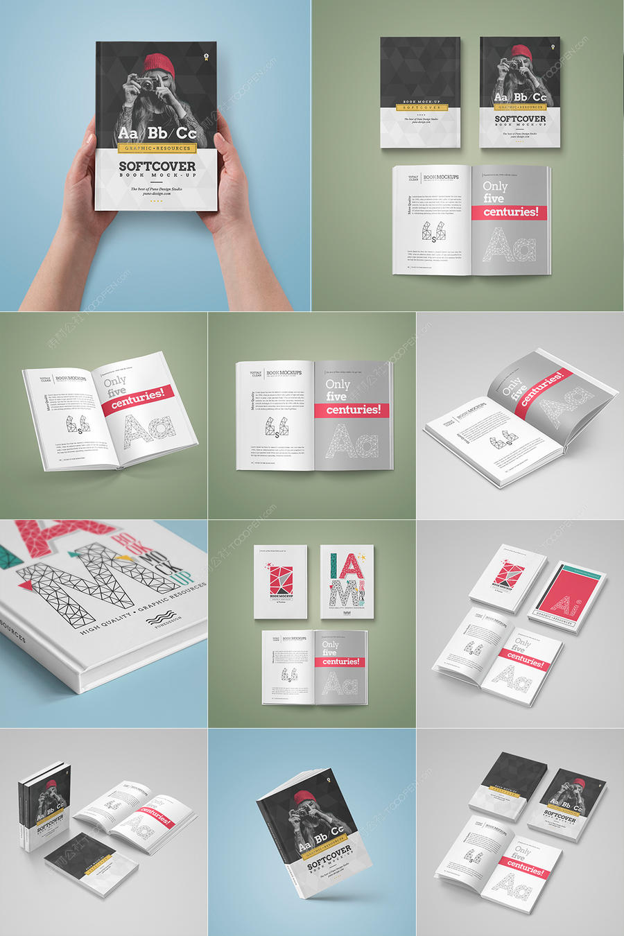 15个书本画册设计样机