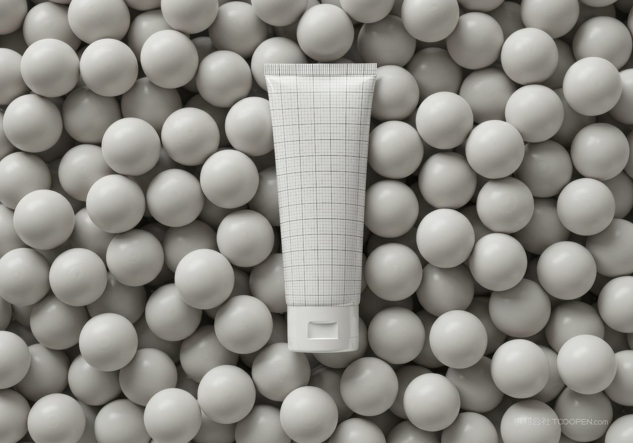 护肤品球背景样机