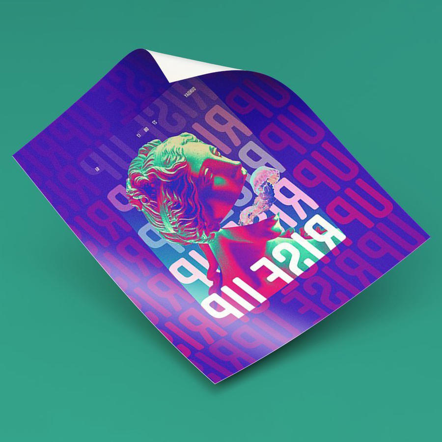 潮流海报展示场景样机 (3)