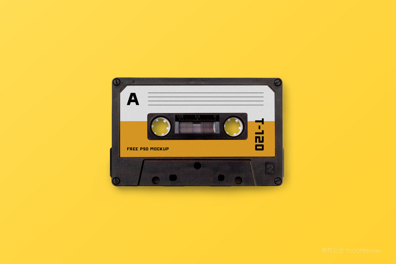 复古盒式音乐磁带电子媒体样机