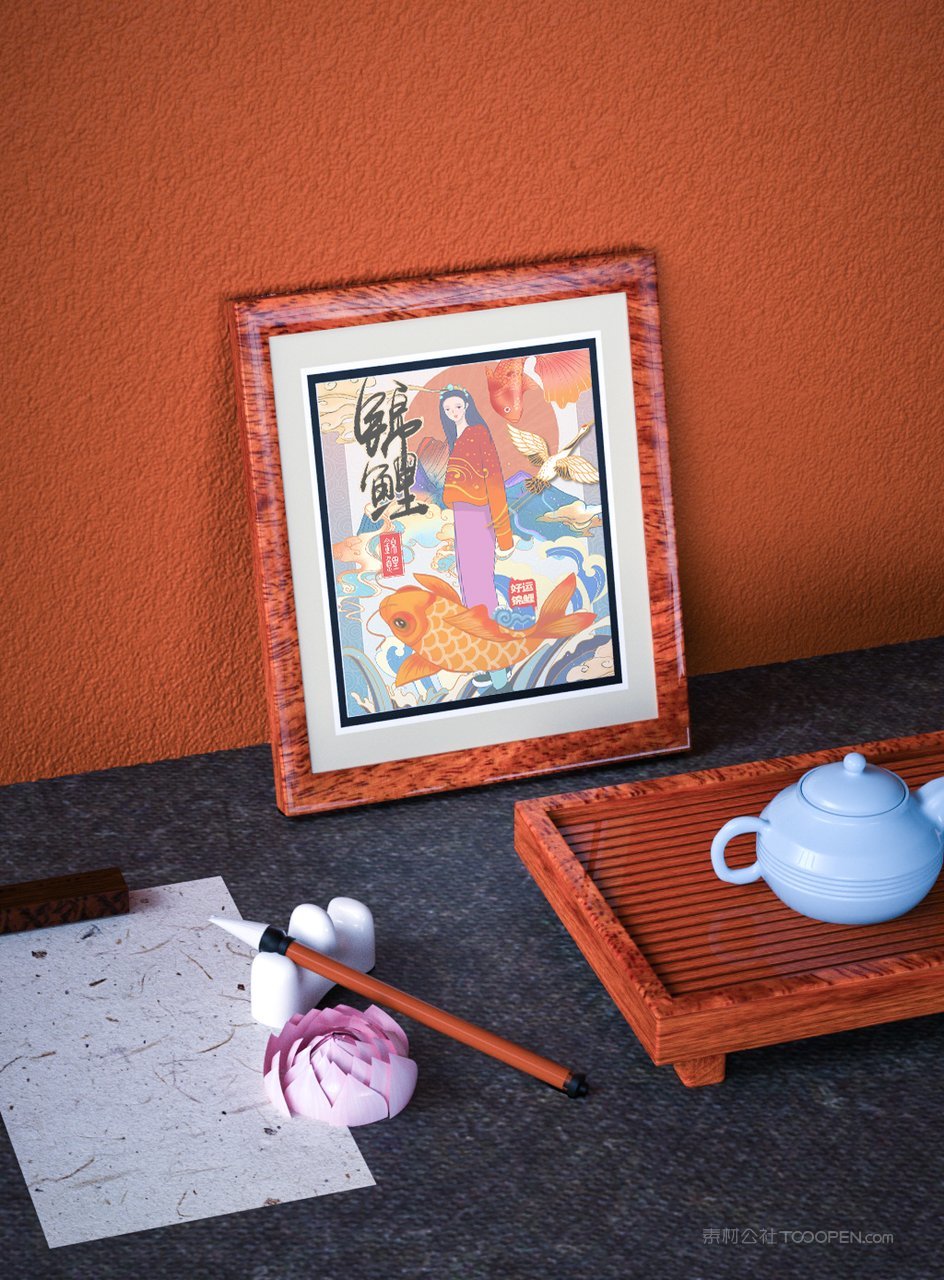 国潮室内装饰画文创样机