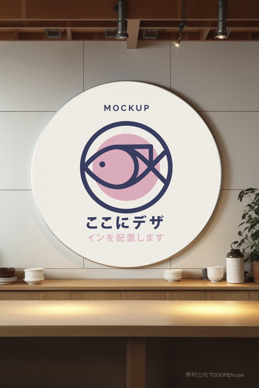 【2184期】中式复古餐饮民宿店铺门头标志展示样机 (15)