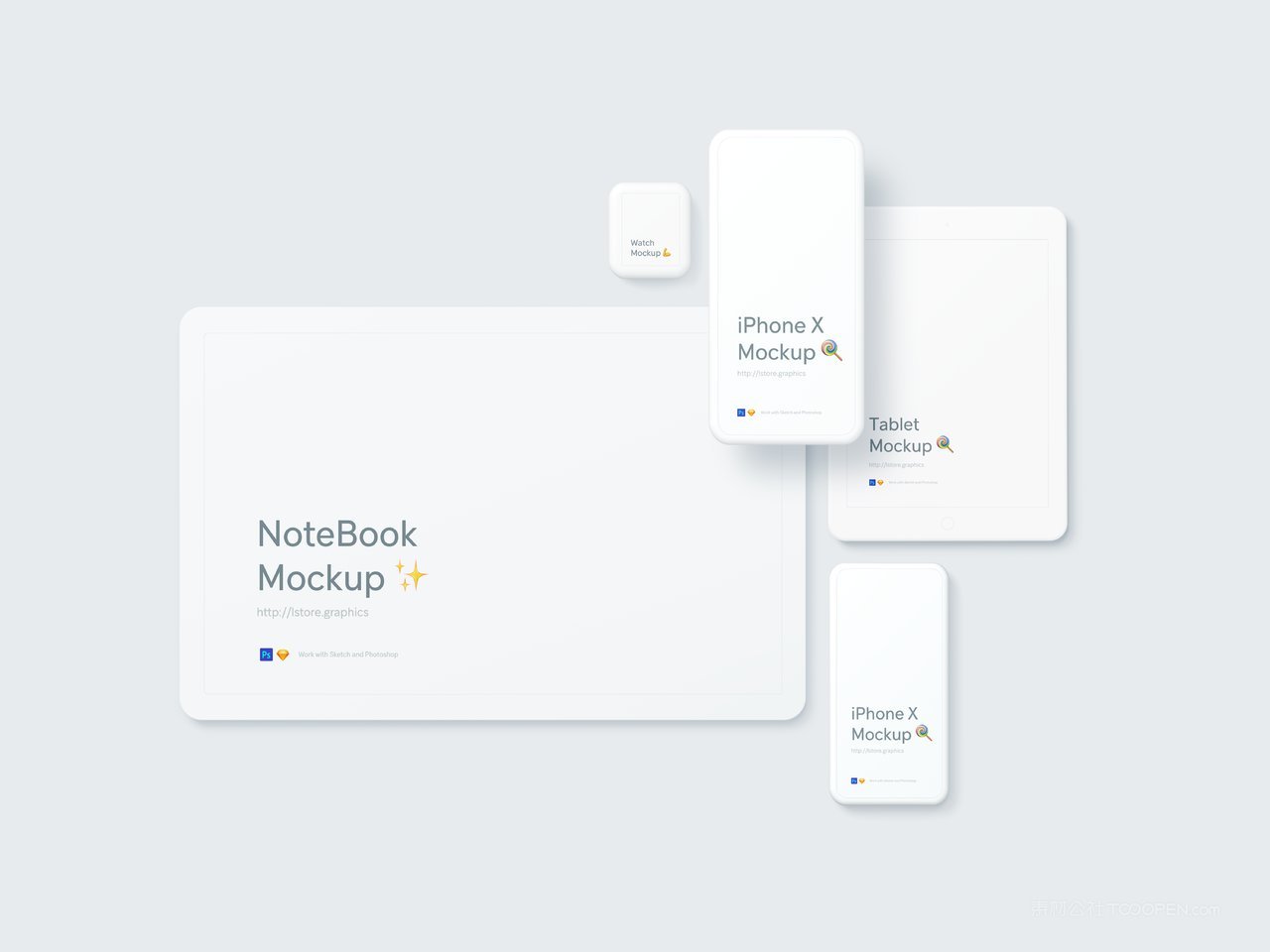 数码平铺平板屏幕样机场景素材