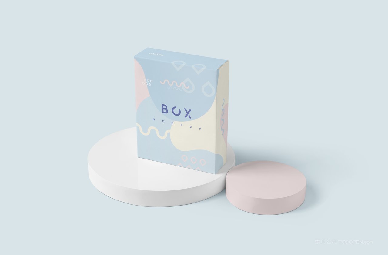 蓝色卡纸硬纸盒天地盖包装盒vi效果样机 (4)
