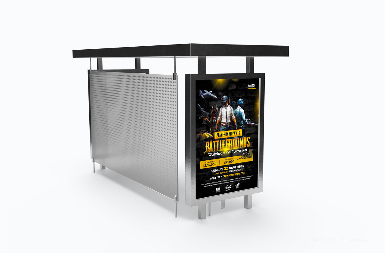 公交站海报样机