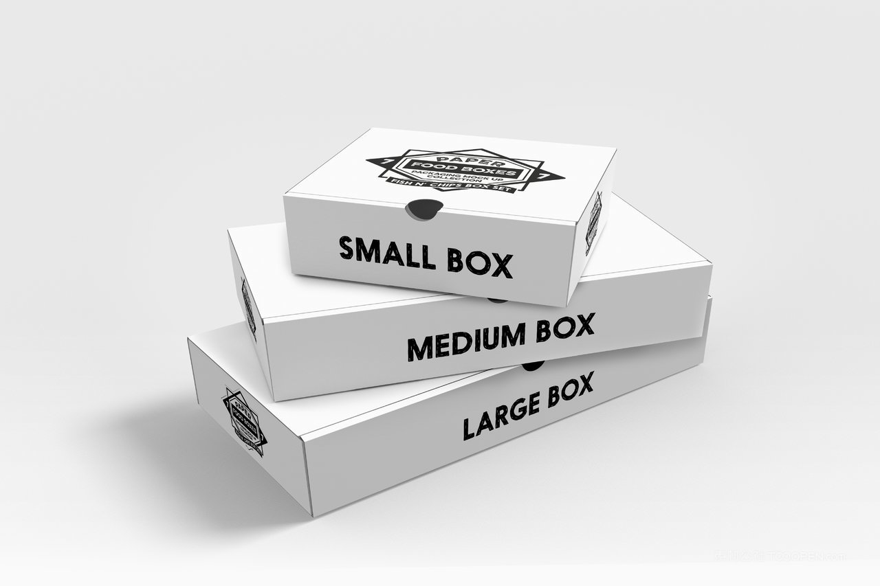 披萨纸质包装盒品牌食品纸质包装贴图样机 (7)