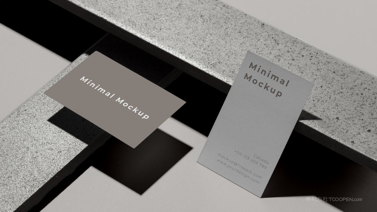 高档轻奢文艺纸质名片场景样机