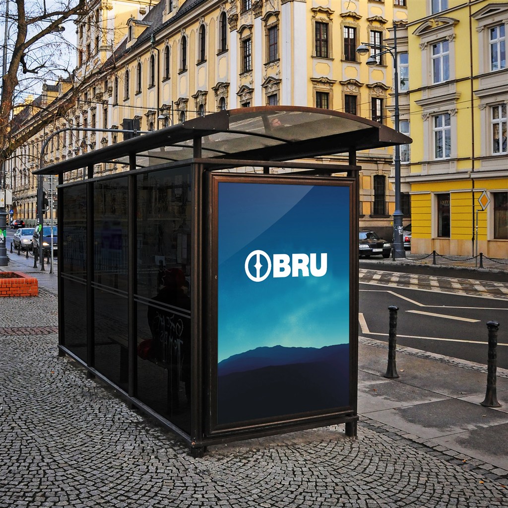 公交站户外广告牌样机