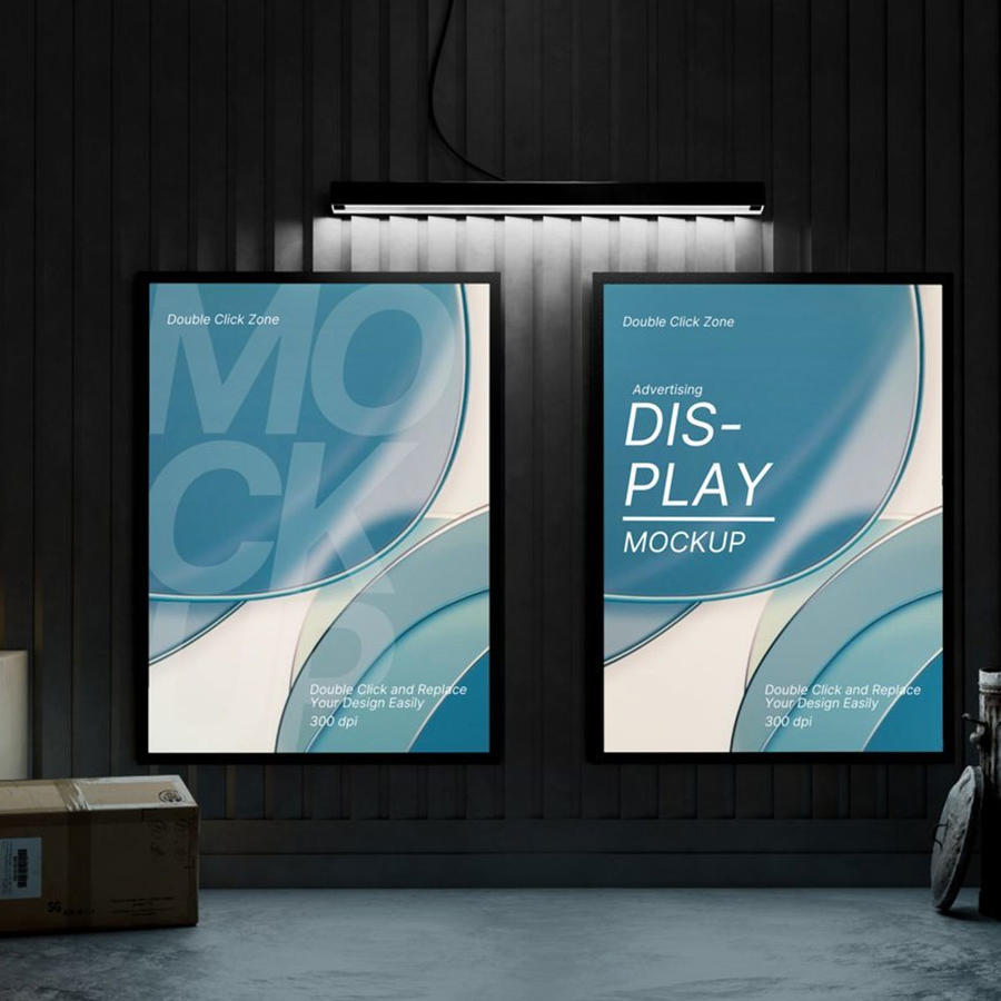 城市灯箱广告牌样机