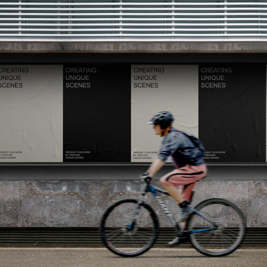 街头巨幅户外橱窗海报广告展示样机