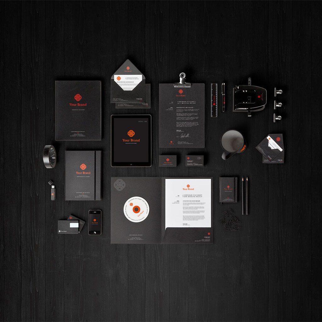 黑色调高档企业vi样机