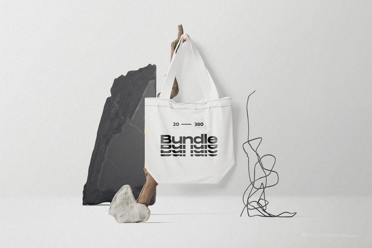 简洁干净帆布手提袋场景样机