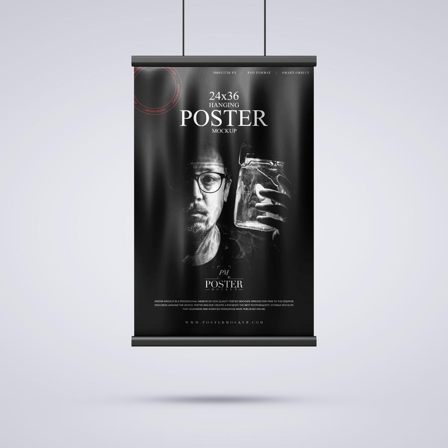 现代悬挂海报样机