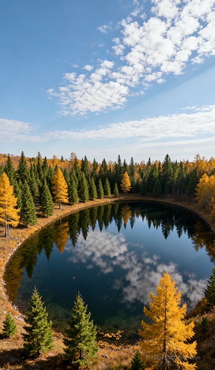 湖泊唯美秋天风景秋季山水树木天空山峰
