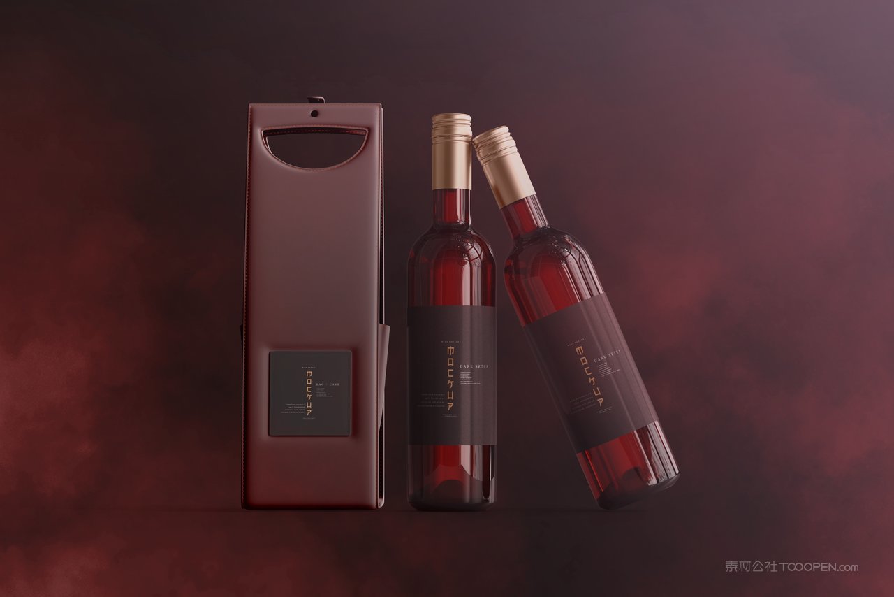 红酒葡萄酒瓶贴外包装效果图vi展示样机 (5)