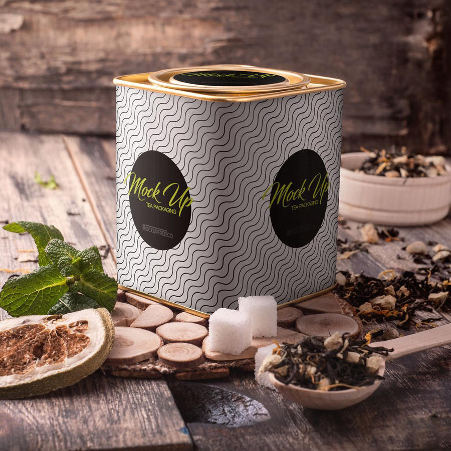 铁罐茶叶包装茶艺品牌vi包装样机 (2)