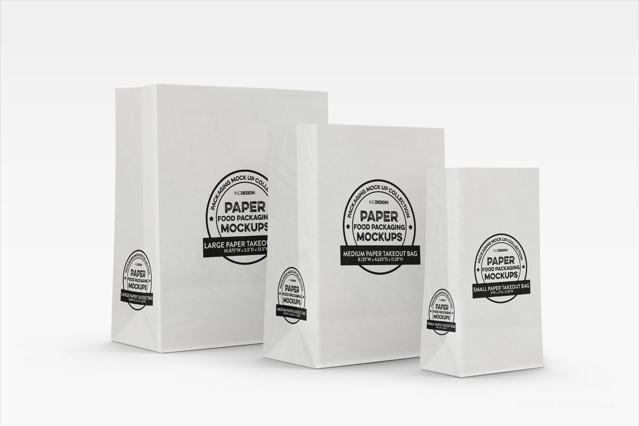 快餐汉堡品牌食品纸质手提袋包装样机 (8)