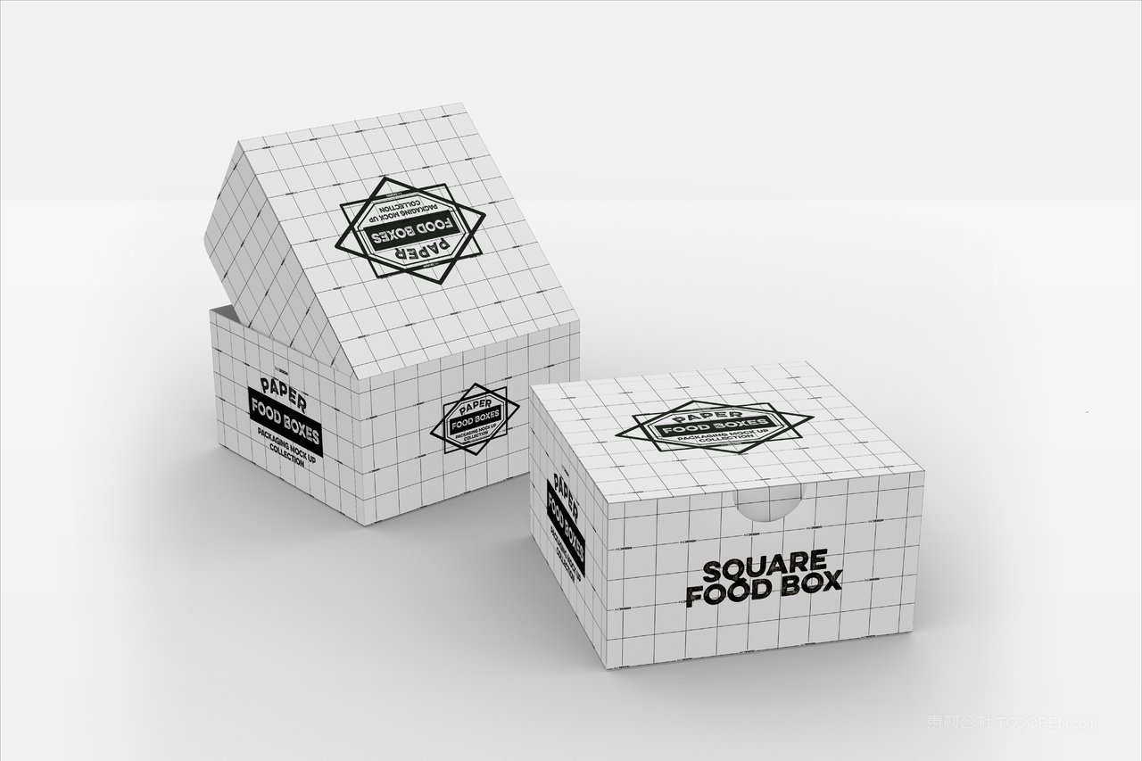 汉堡包纸质包装盒食品纸质包装贴图样机  (1)