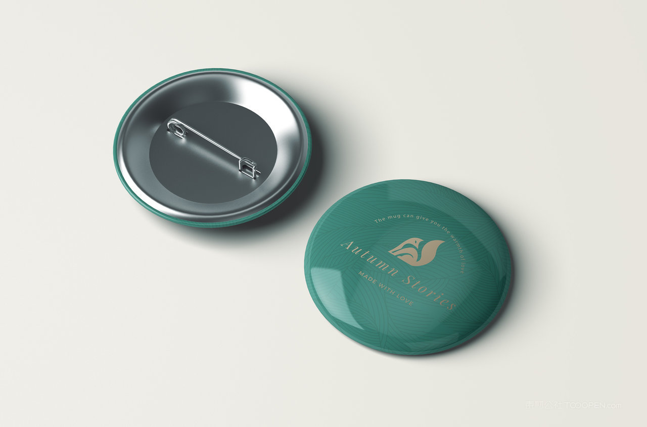 中式餐饮胸章徽章样机