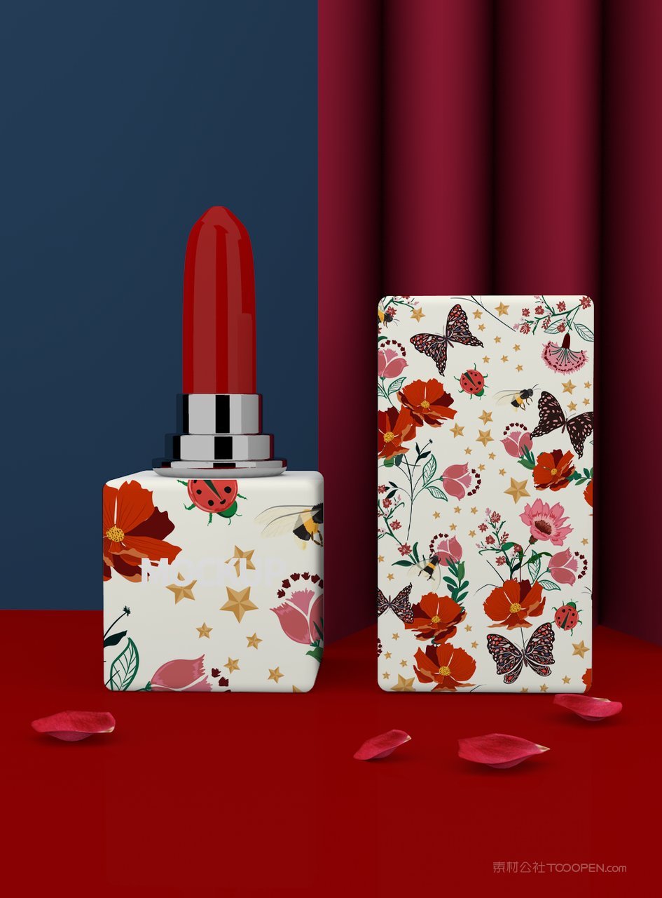 中国潮文创贺岁年货礼盒装口红套装样机  (8)