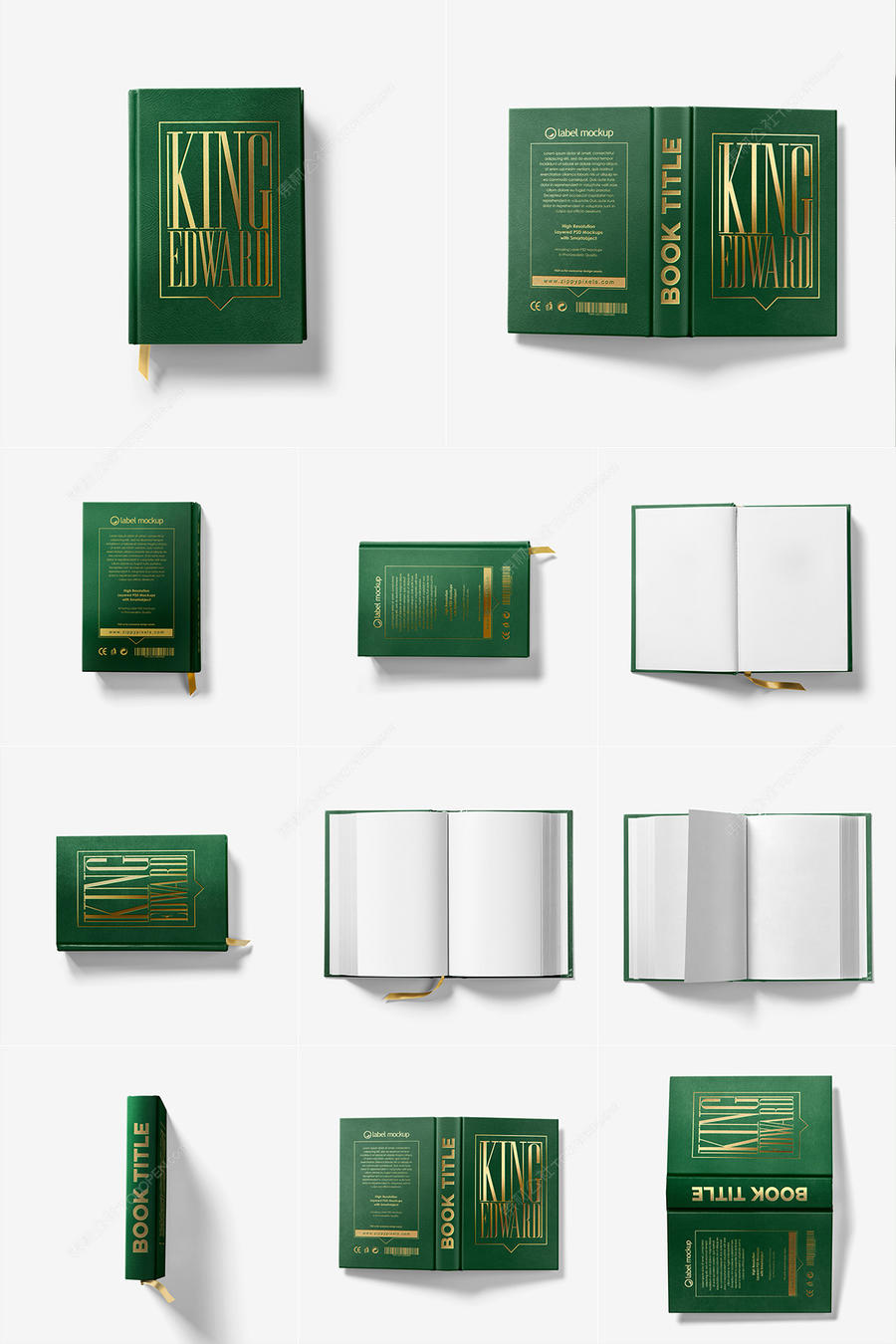10个画册精装书本贴图样机