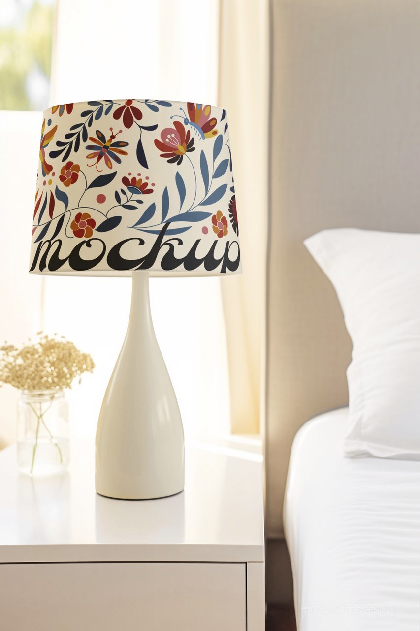 【2160期】床头台灯罩图案设计模型样机 (6)