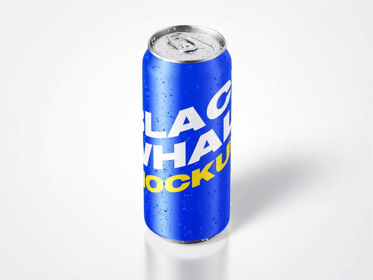 宝蓝色易拉罐可乐瓶饮料包装样机 (3)