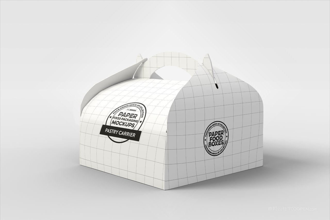 烘焙蛋糕面包店品牌食品纸质包装贴图样机 (12)
