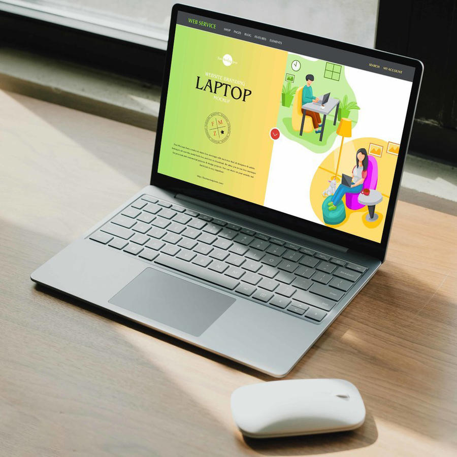 网站品牌笔记本电脑样机