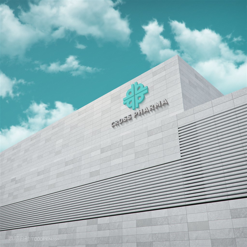 企业公司门头立体标志样机