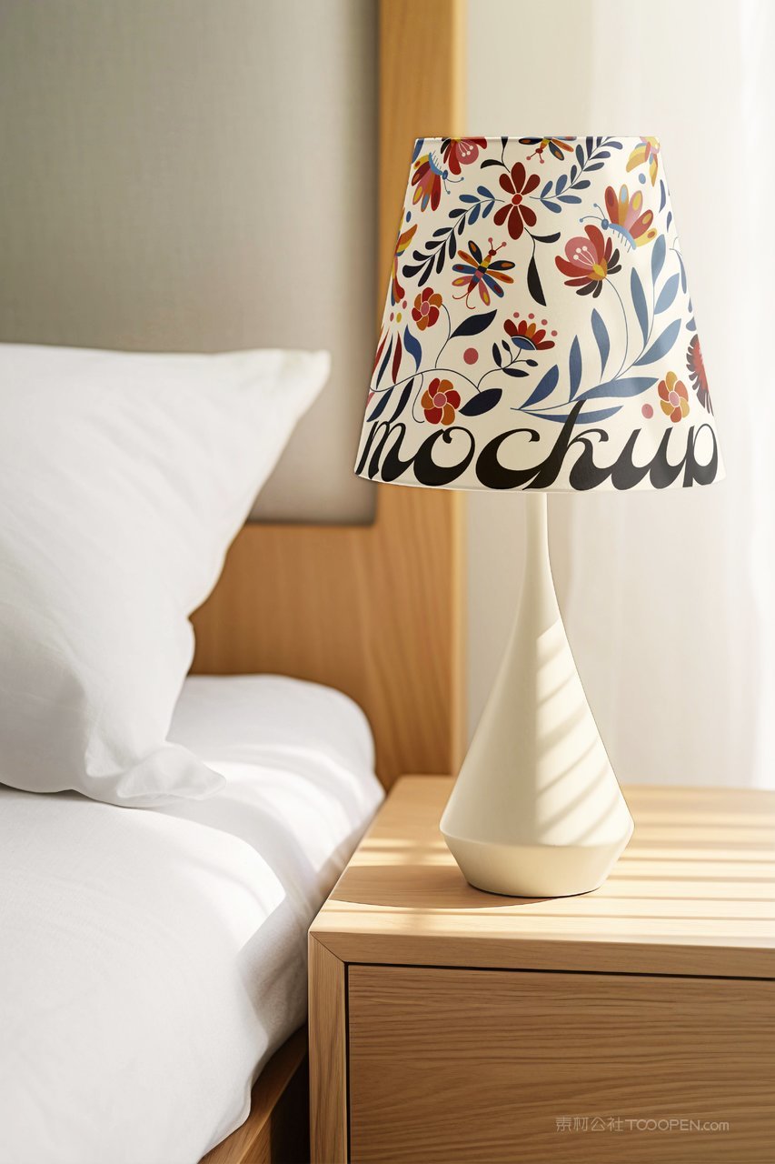 【2160期】床头台灯罩图案设计模型样机 (1)
