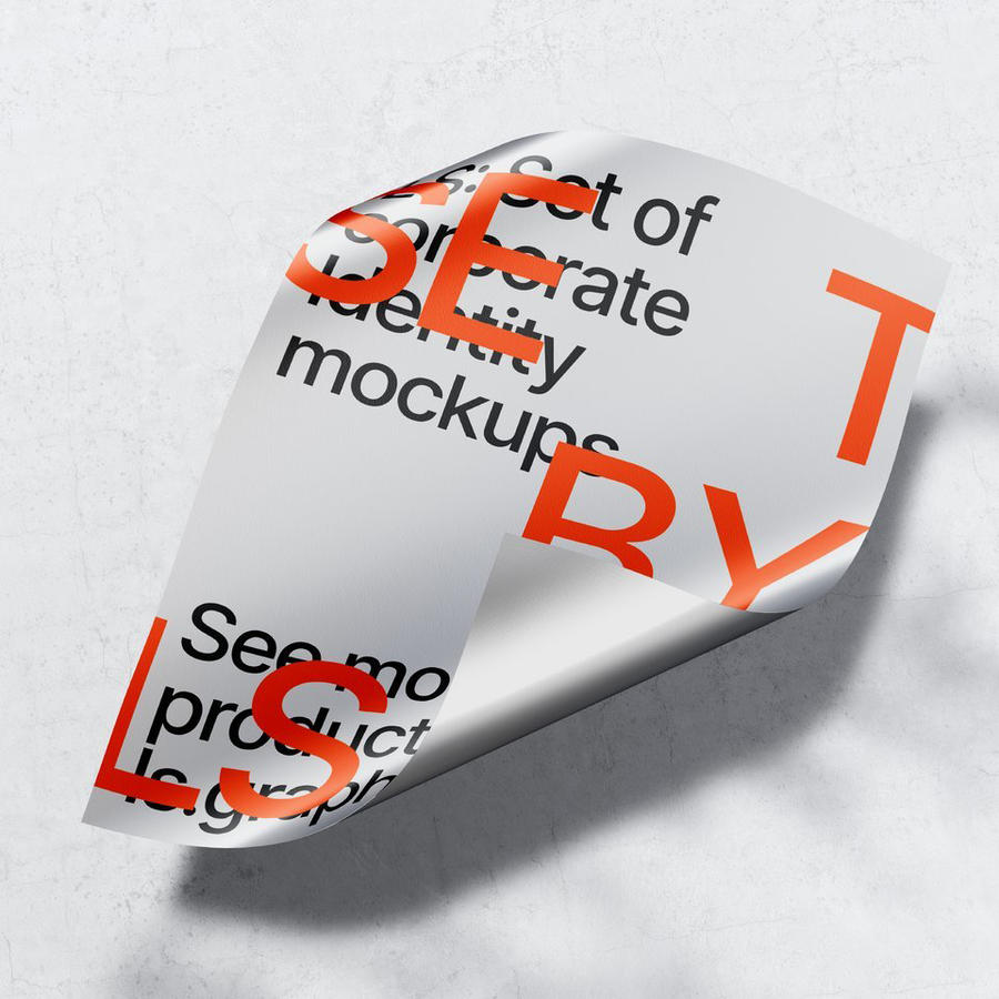 金属质感扭曲单页海报展示样机 (13)