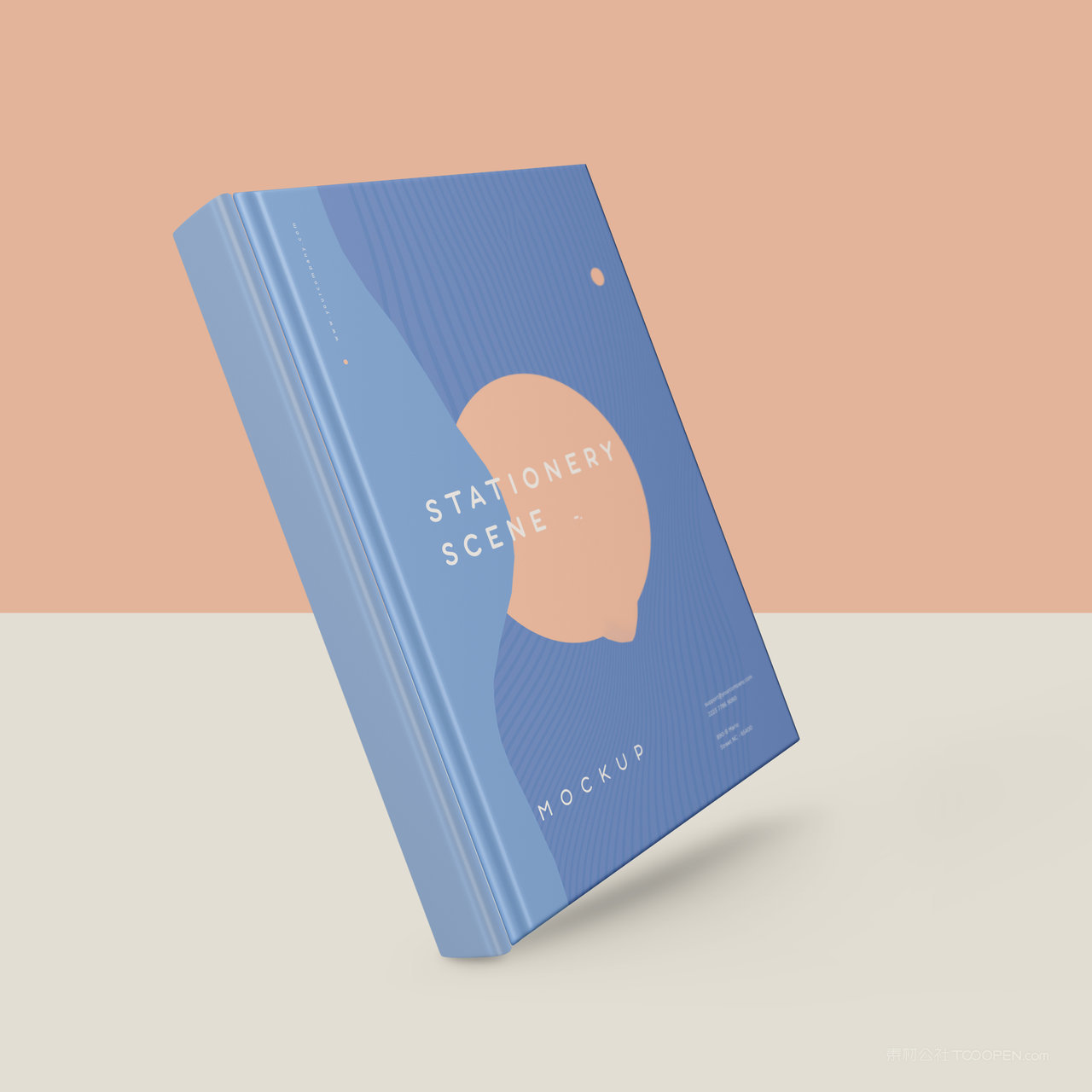 悬浮的书本画册封面贴图样机