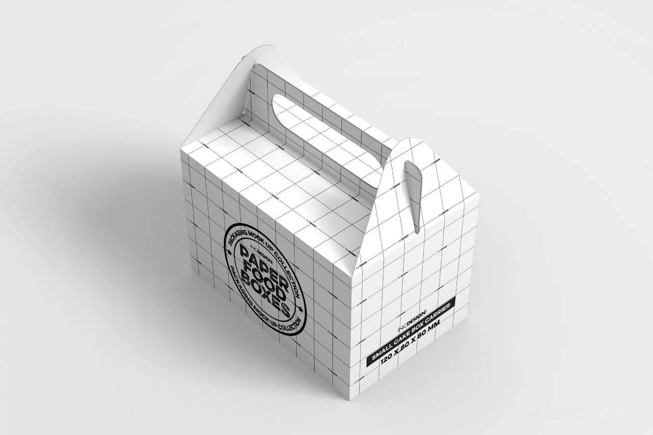 烘焙蛋糕面包店食品纸质包装贴图样机 (20)