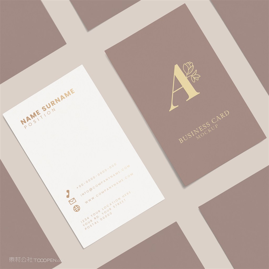 女性名片正反面贴图样机