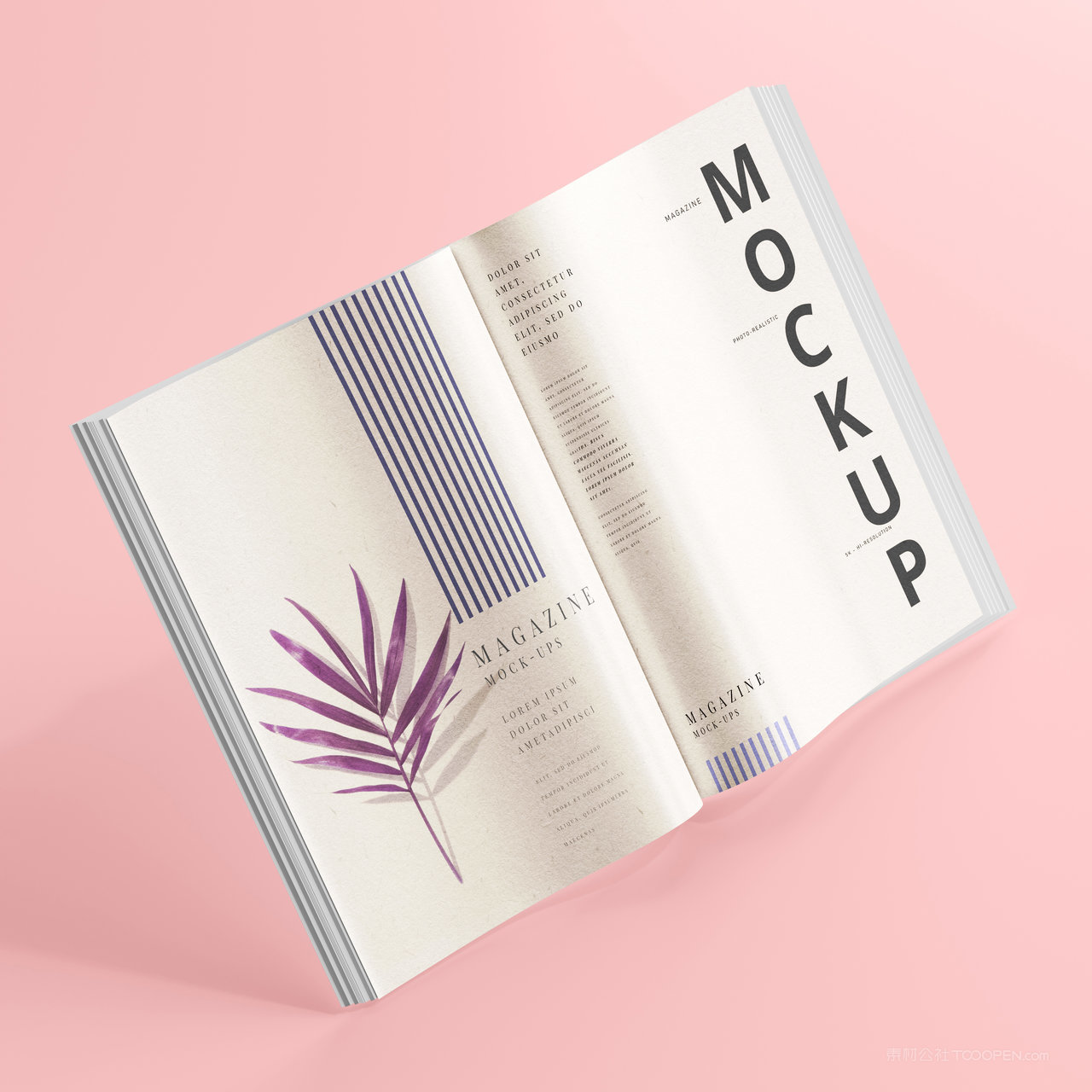 打开的画册书籍贴图样机