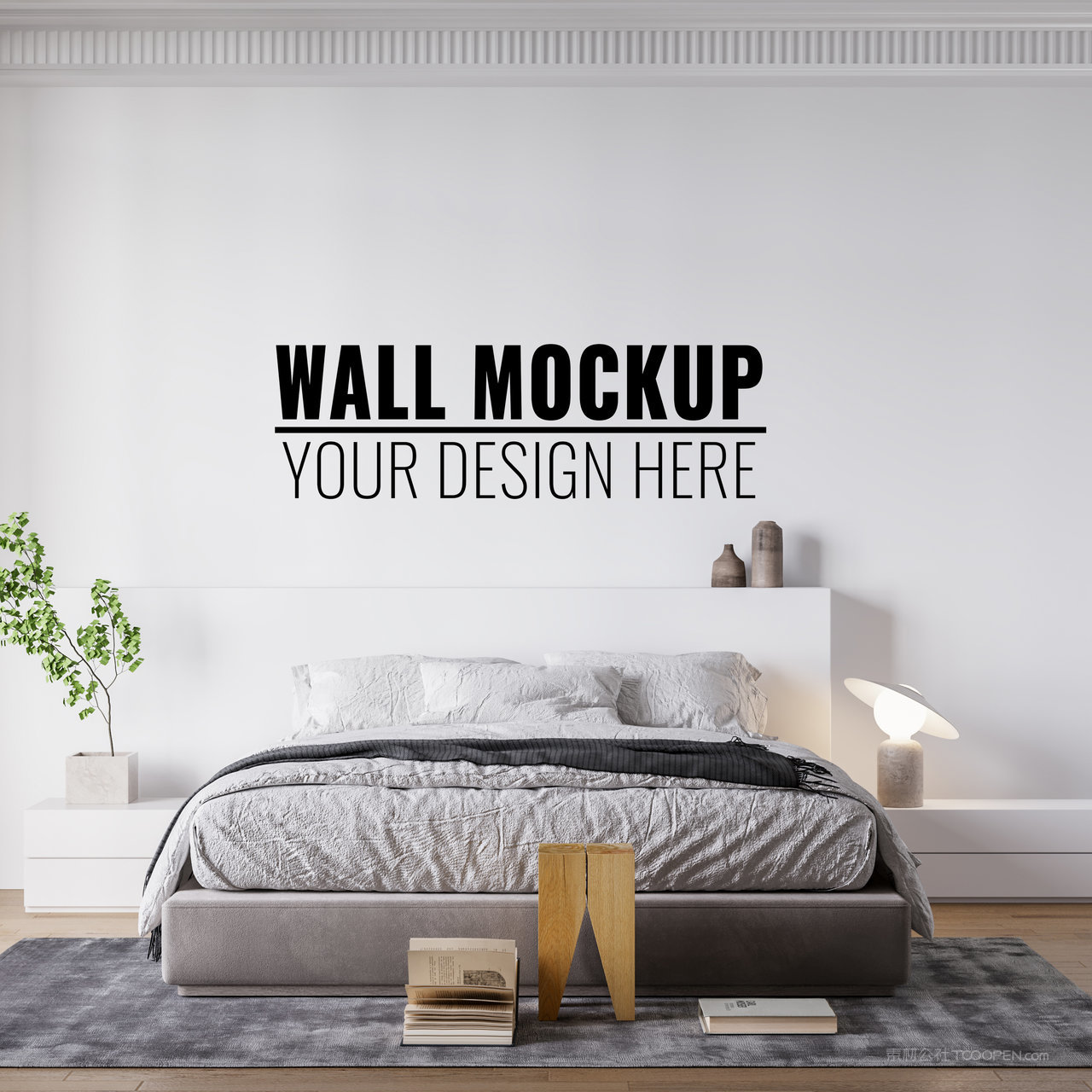 墙面装饰卧室背景墙样机