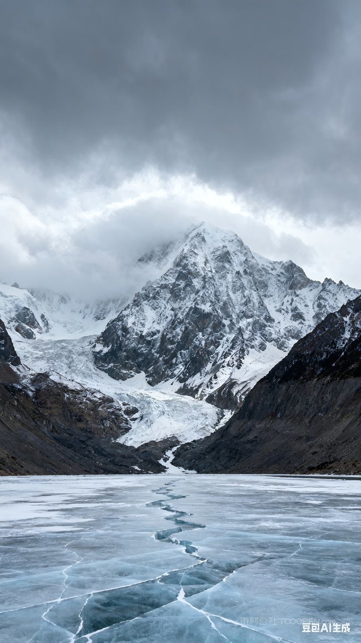 冬天唯美风景雪景雪山冬季河流山水山峰