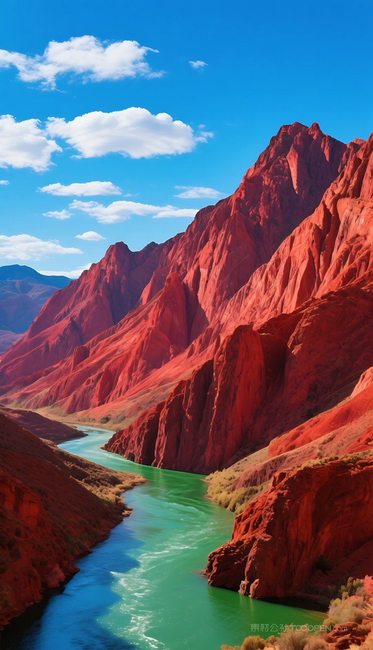 唯美风景群山湖泊山峰河流山水