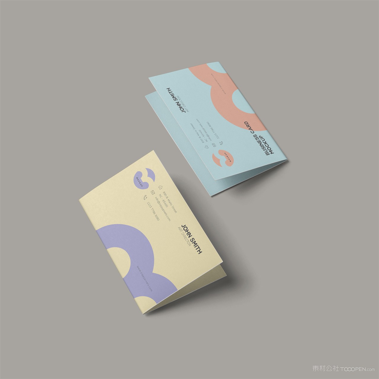 两种颜色的贺卡贴图样机