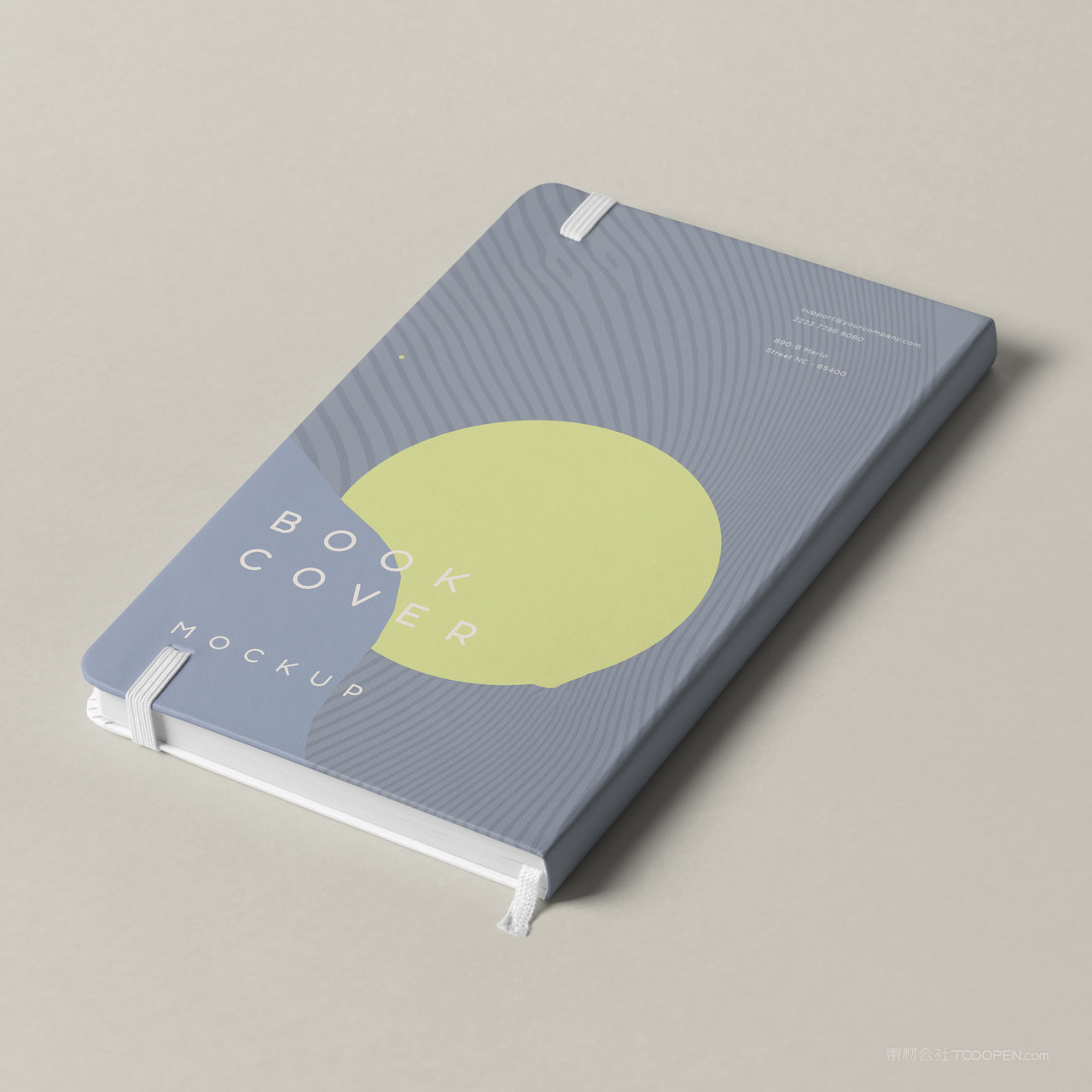 本子精装书籍画册封面贴图样机