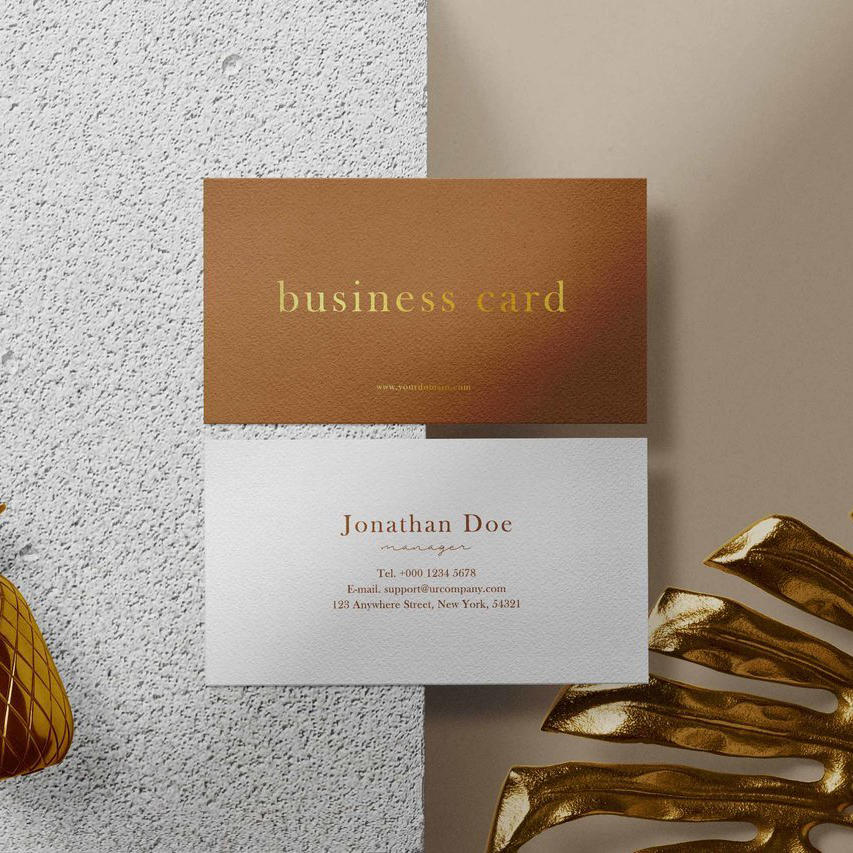 金色装饰名片样机