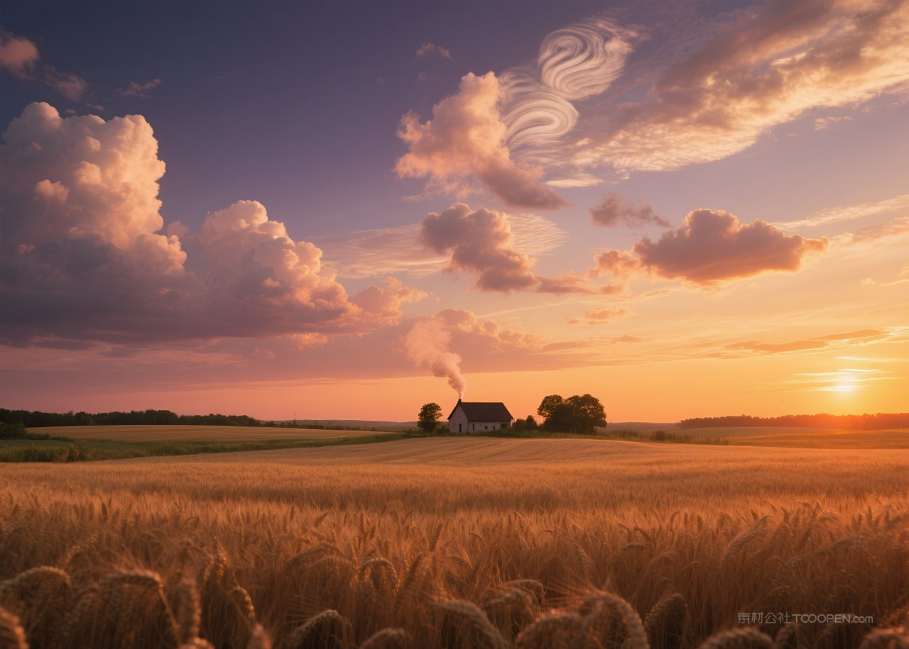 云层日落高清唯美风景云彩自然天空