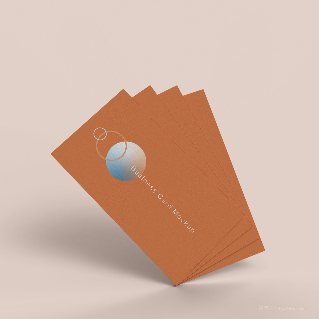 悬浮的创意简约名片贴图样机