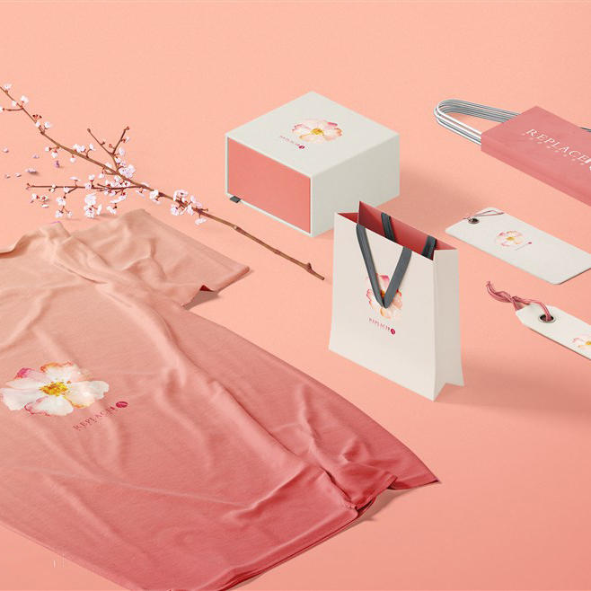 男士工作广告短袖T恤女士文化衫贴图样机设计模板效果VI素材PSD分层