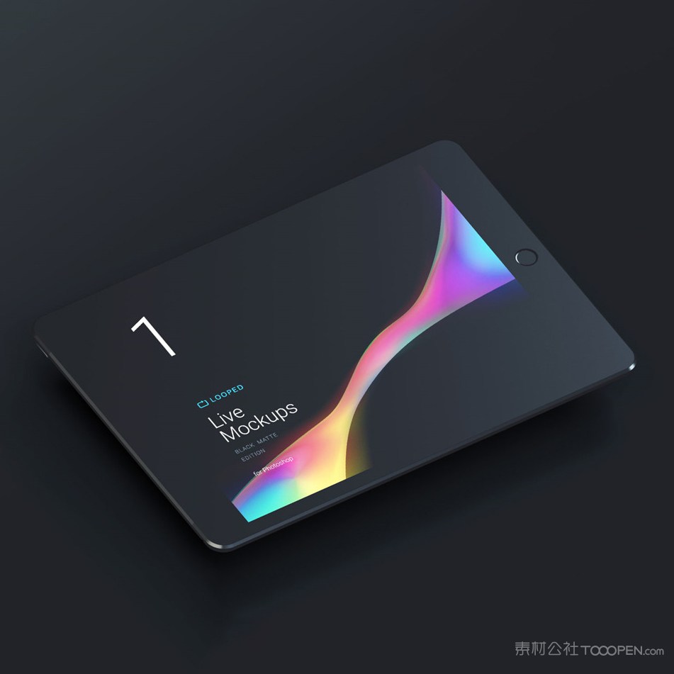 黑色ipad平板电脑贴图样机