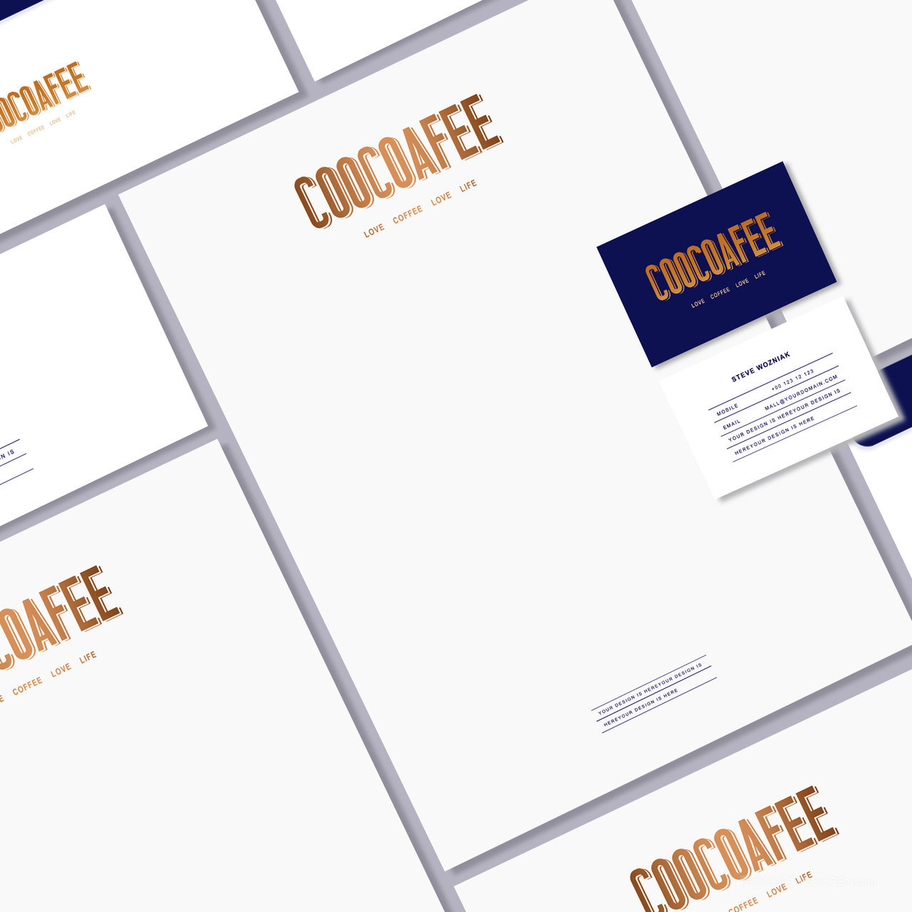 咖啡品牌VI贴图样机