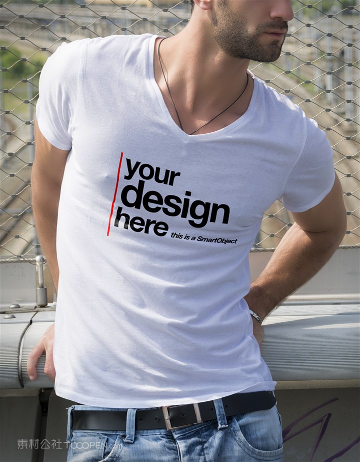 男士短袖T恤PSD分层样机