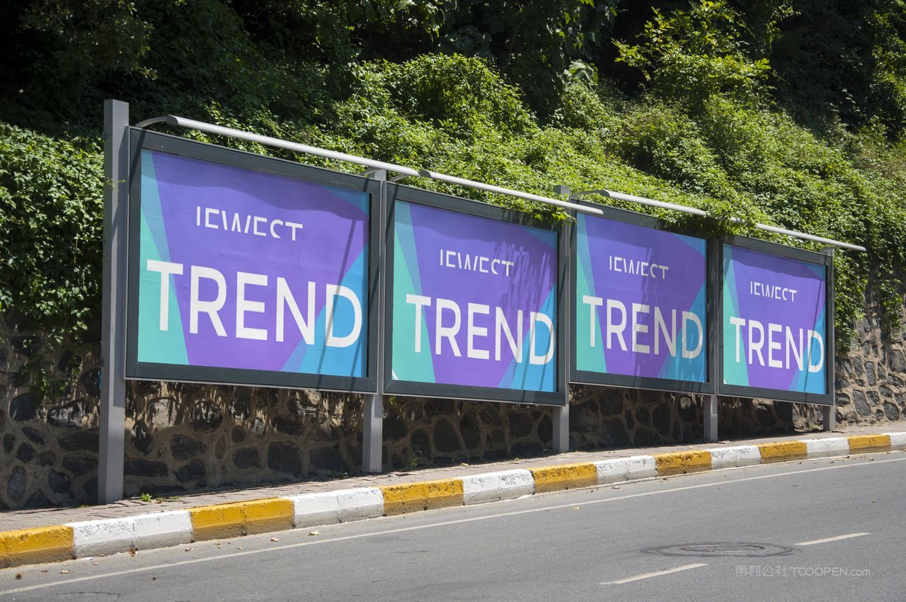 户外连排广告海报场景样机 (6)