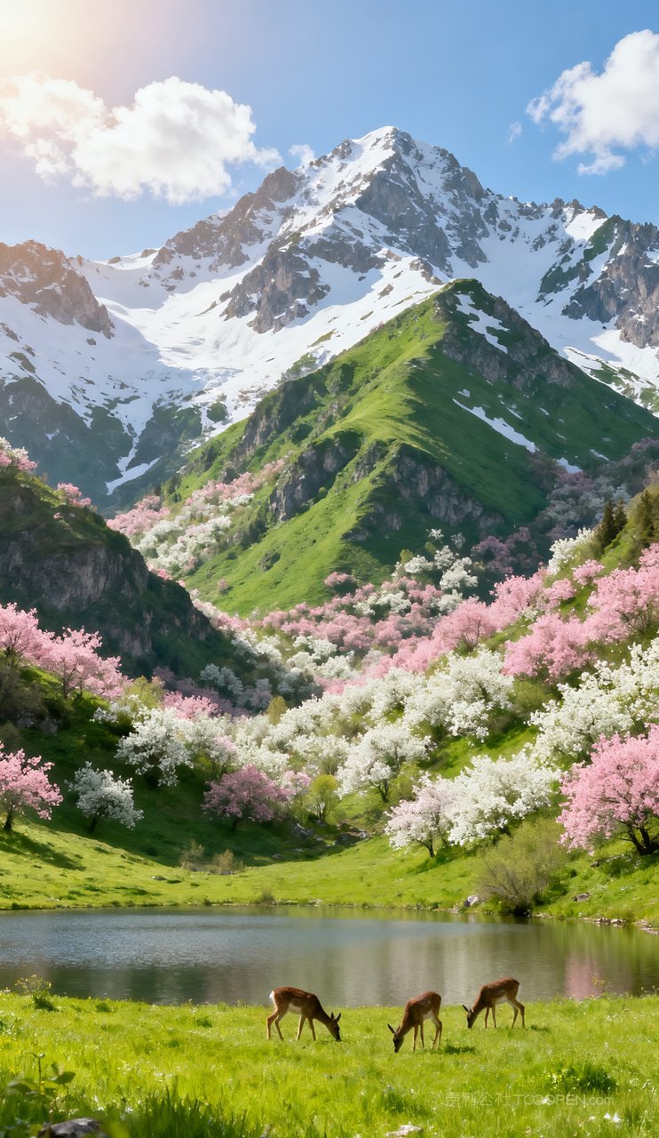 唯美意境青山湖泊蓝天山峰天空山水